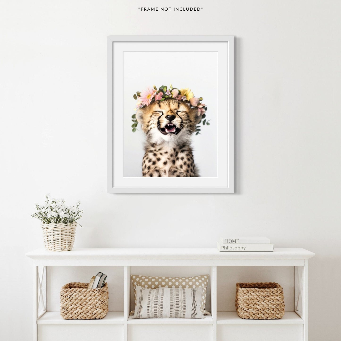 Cheetah Flower Crown Print