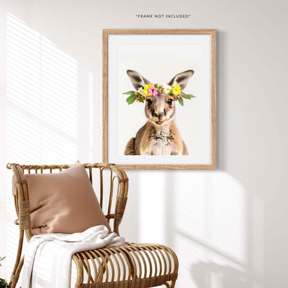 Kangaroo Flower Crown Print