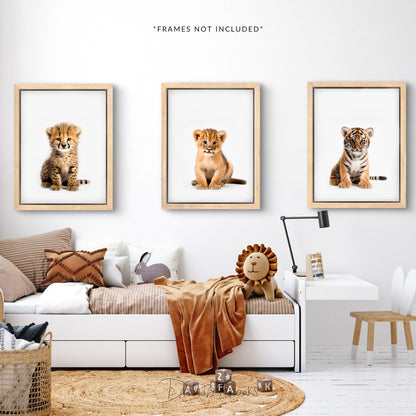 Sitting Safari Animals Print Set